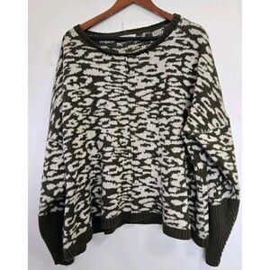 Loralette Sweater Womens 3X Plus Green Granola Goblincore Peasant Indie Boho